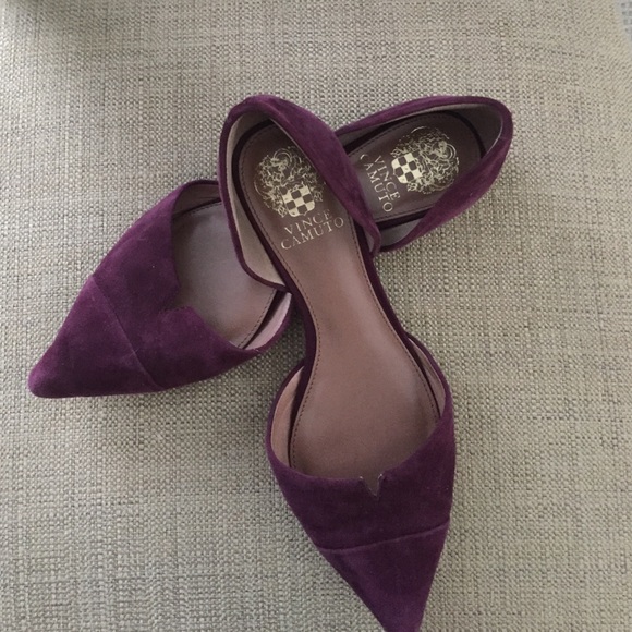 Purple suede flats