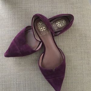 Purple suede flats