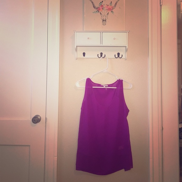 1 State purple tank with sheer back