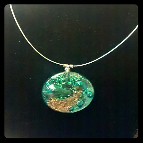 Hand blown glass necklace