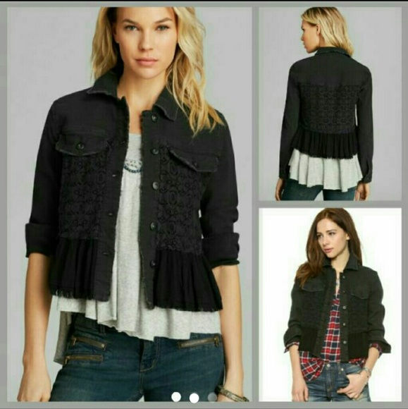 Free People Black Denim Jacket