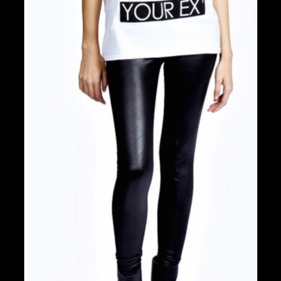 High waist wet look leggings