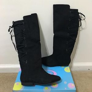 BRAND NEW SUPER CUTE BLACK LACE BOOTS