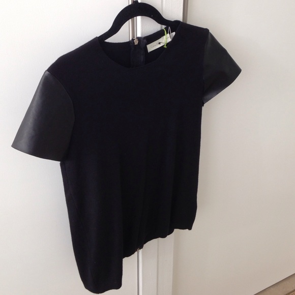 Leather Sleeved Style Shirt