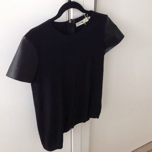 Leather Sleeved Style Shirt