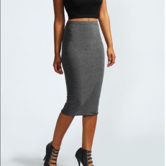 Midi skirt in mustard yellow