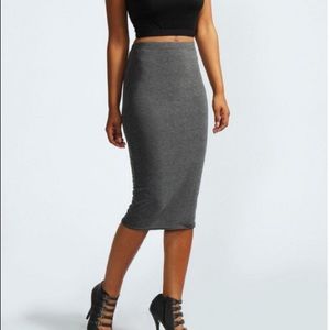 Midi skirt in mustard yellow