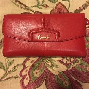 Authentic Red Coach Wallet