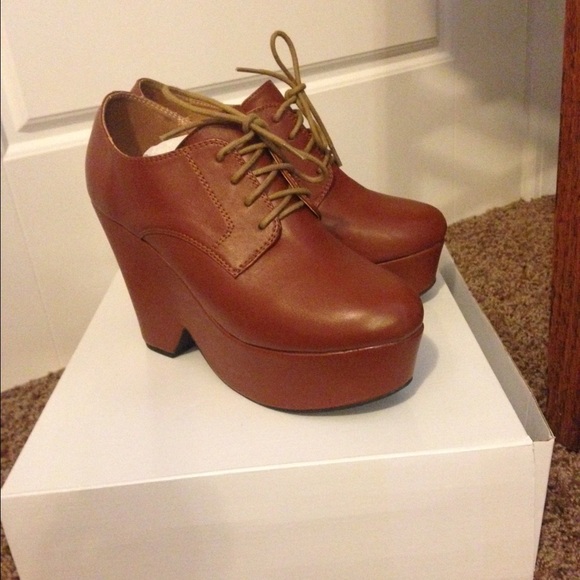 Brown platform shoes