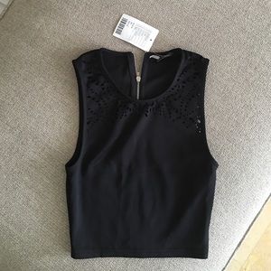 Blaxk crop top, with tags