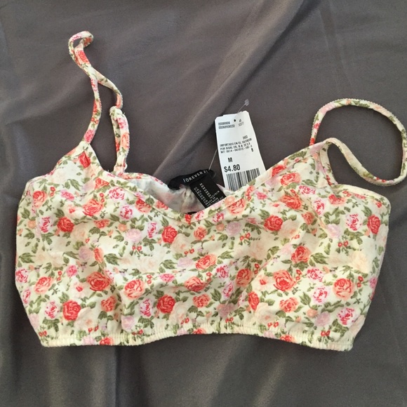 Floral barrette/crop top by F21