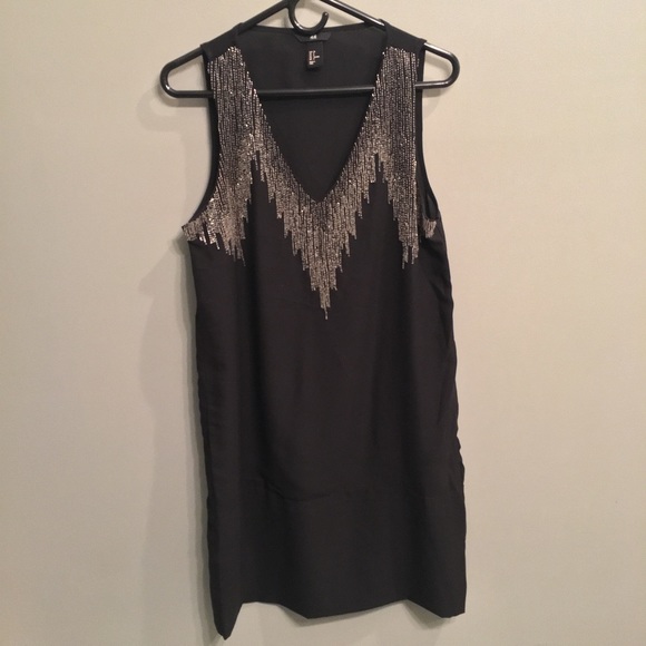 Sequined V-Neck shift dress by H&M