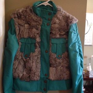 Italian Yes Zee gorgeous leather & fur jacket