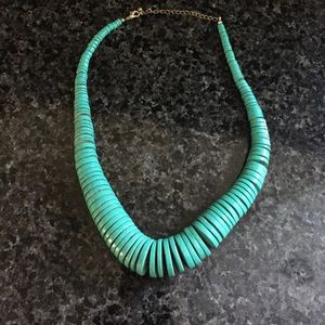 Turquoise wooden necklace