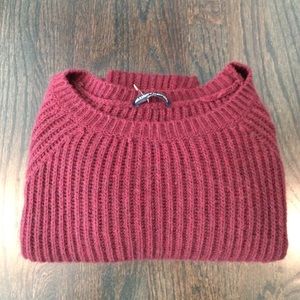 maroon cropped brandy sweater