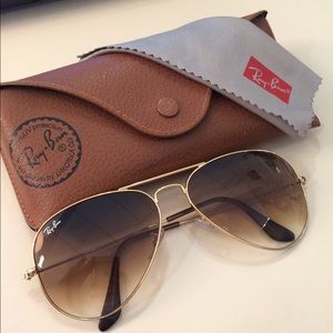 Ray Ban aviators (brown & gold) 58mm