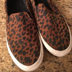 Cheetah print slip ons