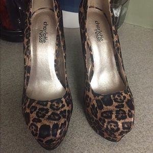 Leopard heels, worn once