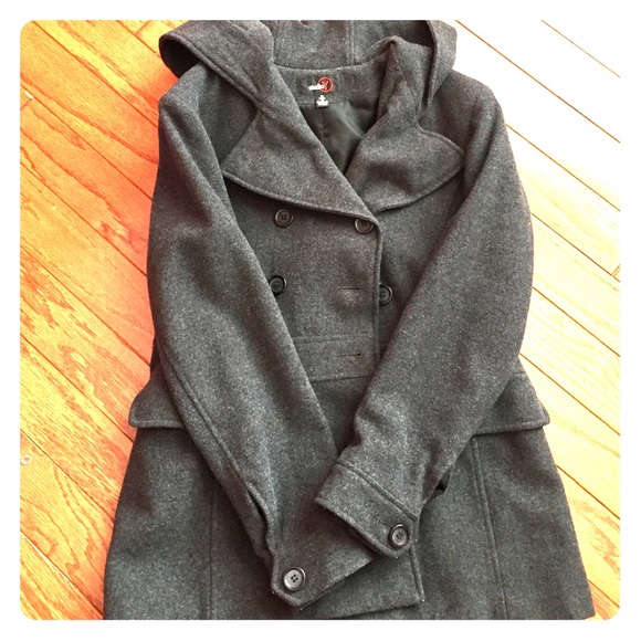 Hooded wool gray peacoat❄️❤️