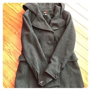 Hooded wool gray peacoat❄️❤️