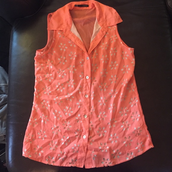 Flower cut out shear back tank