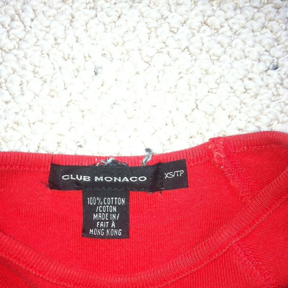 Club Monaco Cotton Top in Red, size xs - Picture 3 of 3