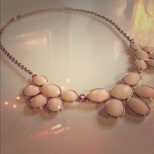 Charming Charlie White & Gold Statement Necklace