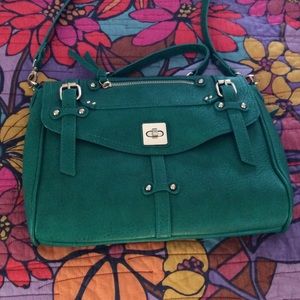 Emerald green briefcase purse