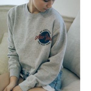 grey cropped brandy sweater