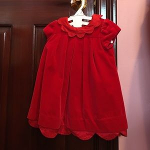 Baby girl red velvet dress 9 months