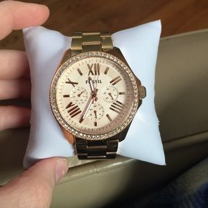 Fossil Watch-Gold
