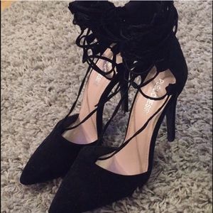 Black Lace Up Heels