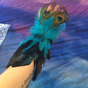 Peacock gloves costume piece
