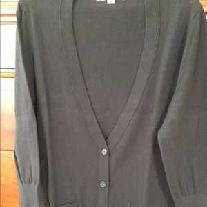 Black cardigan. 3/4 sleeves and pockets
