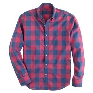 J.crew slim pink and blue oversized gingham shirt