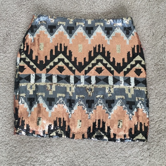 Sequin tribal skirt