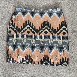 Sequin tribal skirt