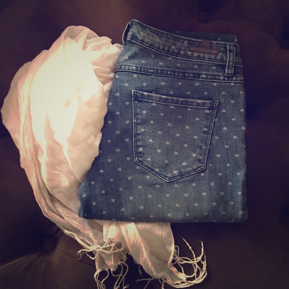 LC Lauren Conrad Skinny Heart Polka Dot Jeans
