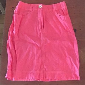 Boden Coral Linen Skirt