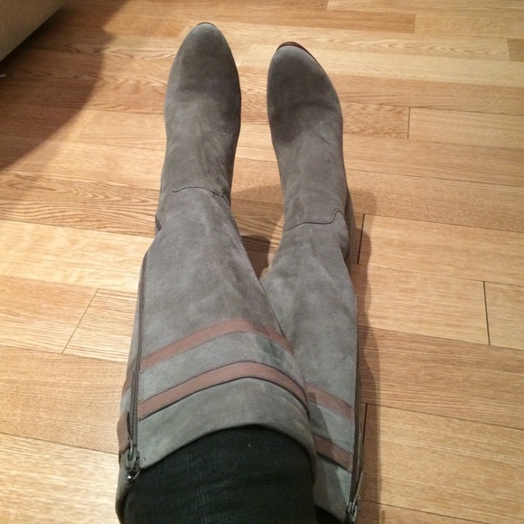 Cole Haan grey suede high heel boots. Size 7.5AA