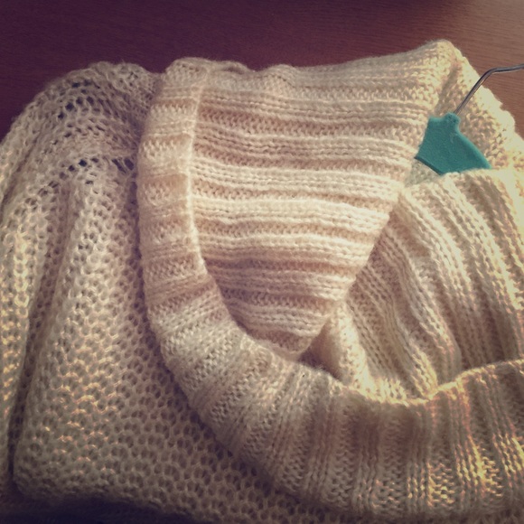 Oversized cream colored cowl neck sweater