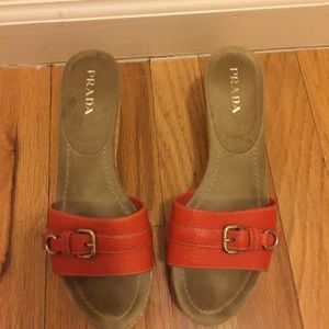 Prada wedge sandals size 8