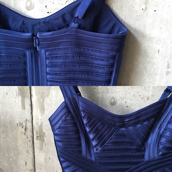BCBG satin bondage dress blue - Picture 2 of 4