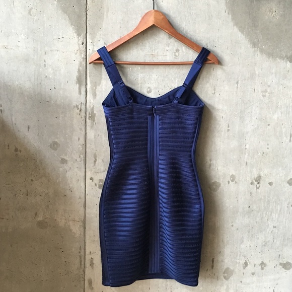 BCBG satin bondage dress blue - Picture 3 of 4