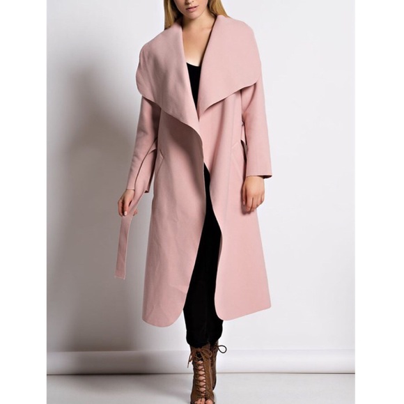 "Tribute" Wide Collar Belted Trench Coat - Picture 2 of 4