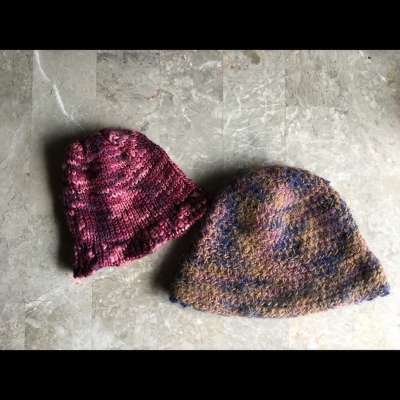 💋Two purple knit hats crochet