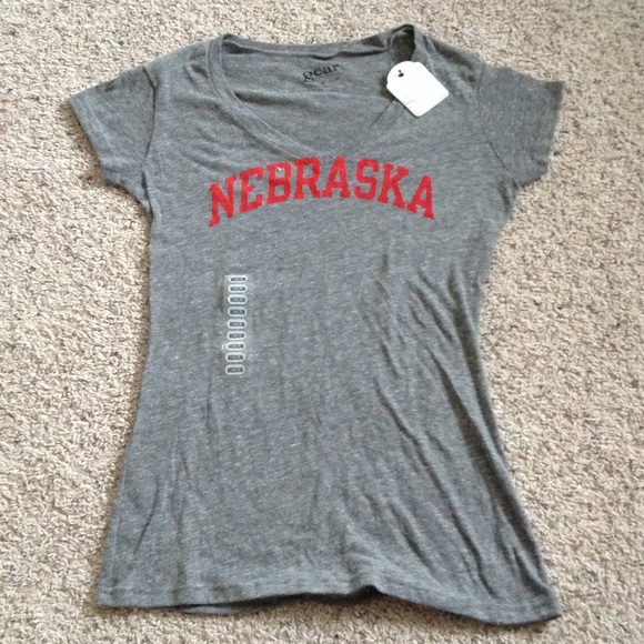 Gray SUPER SOFT Nebraska Cornhusker women's Tee
