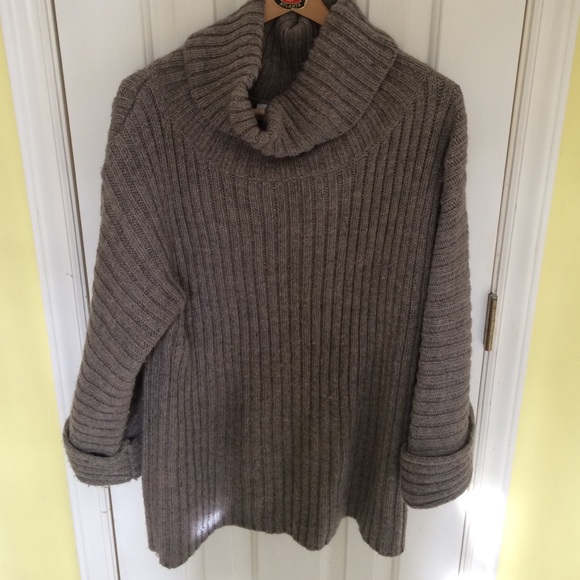 Grey Oversized Turtleneck Sweater