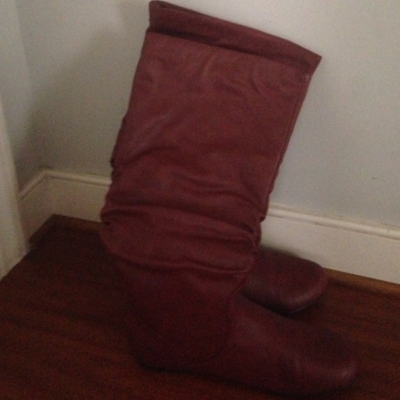 Oxblood slouchy boots
