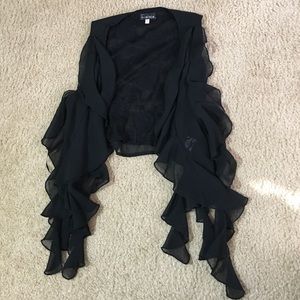 Black chiffon/Lace/ruffles  vest